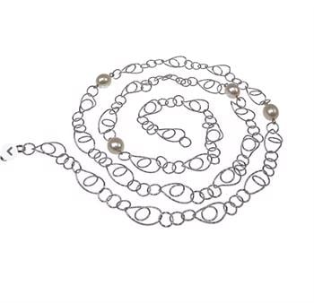 San - Link of joy Charleston Sterling sølv Halskæde med ferskvands perler - 90 cm